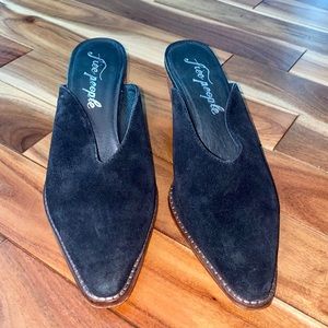 Black suede Free people mules